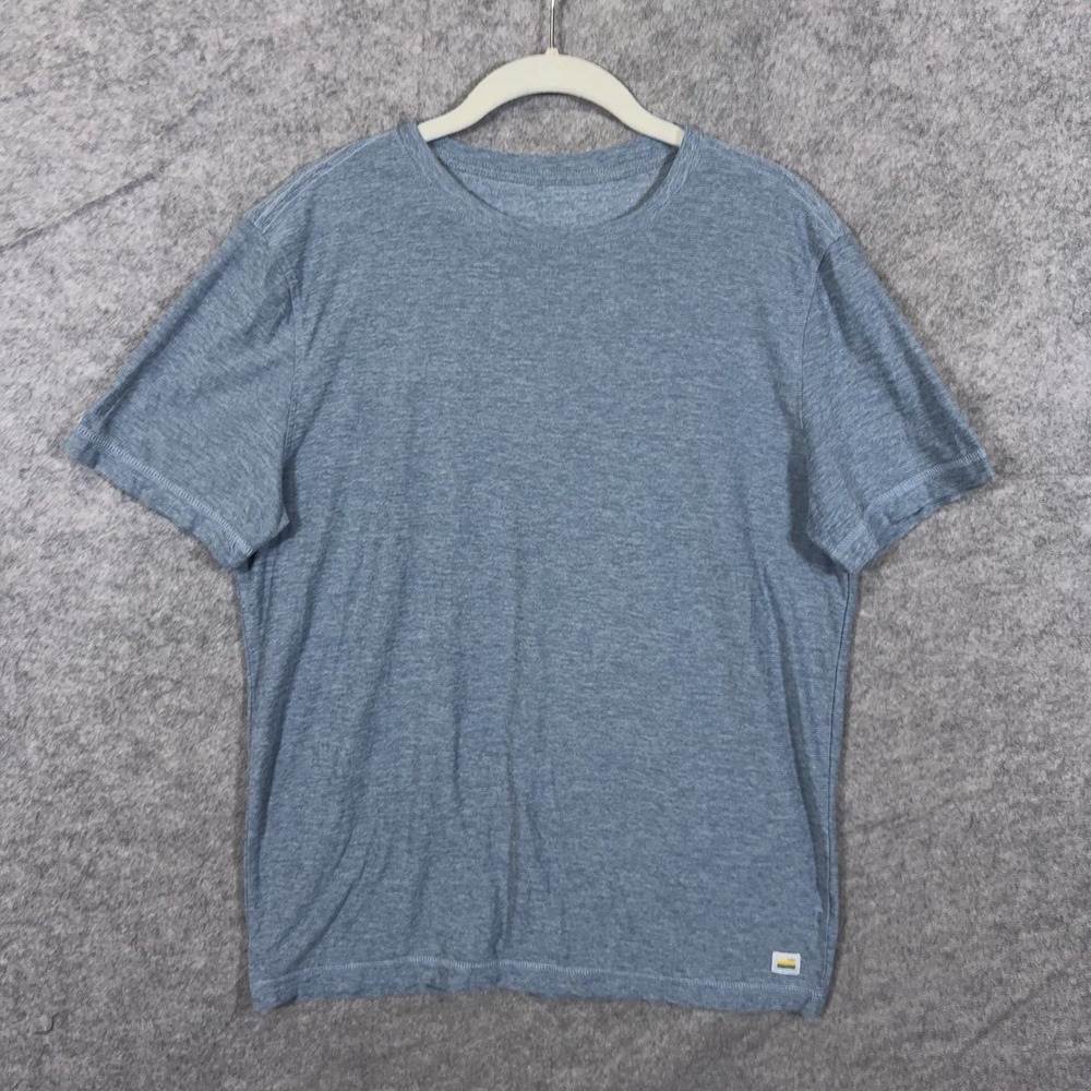 Vuori Strato Tech Tee Shirt Mens Sz M Heather Blue Moisture Wick 4-Way Stretch